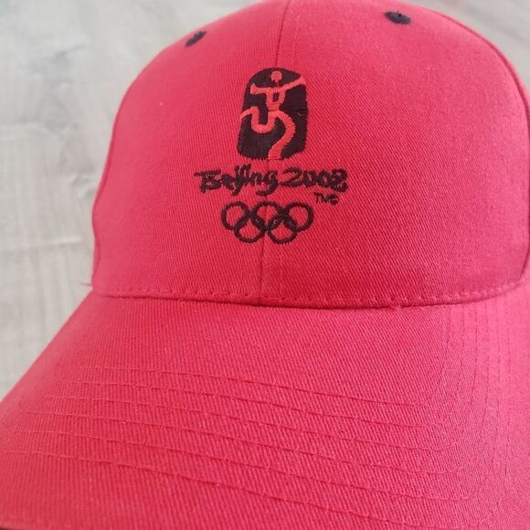 Official Olympics Beijing China 2008 Cap Hat Red Sports World Games - Picture 2 of 8